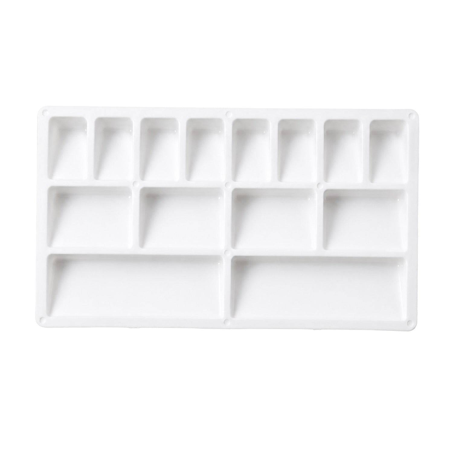 Small Rectangle Colour Mixing Plate Multi Well Paint Palette for Watercolour Artists