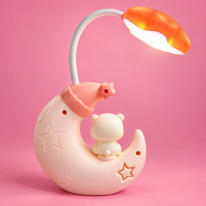 Pastel Crescent Moon Bear Lamp