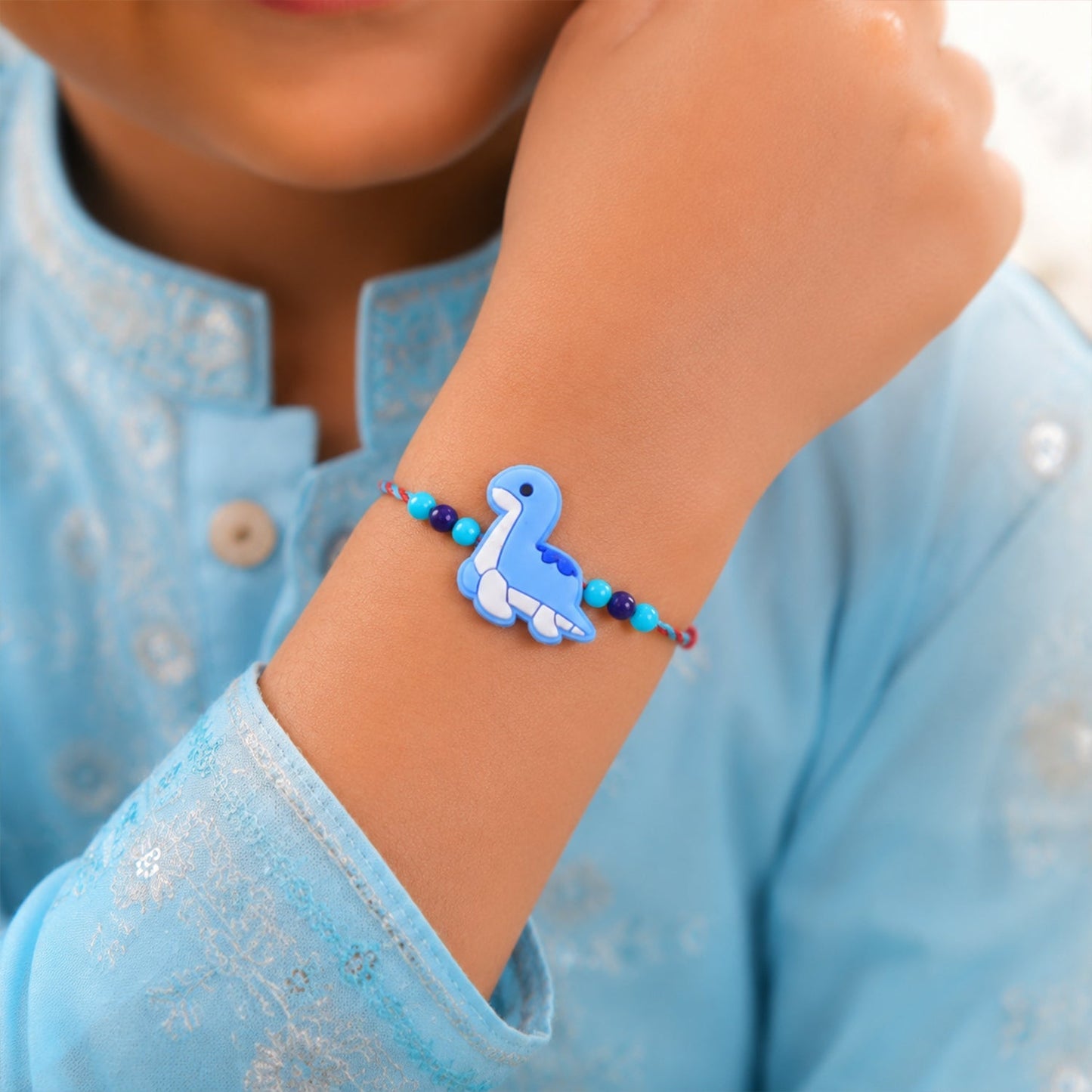 Kids Beaded Cartoon Charm Rakhi for Raksha Bandhan (10pcs)