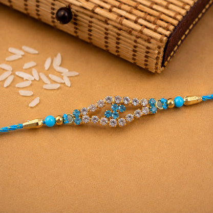 Elongated Diamond AD Stone Rakhi for Raksha Bandhan (Pack of 6)