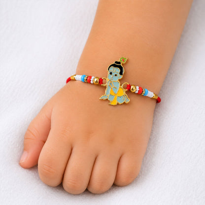 Bal Krishna Kids Rakhi with Butterscotch Chocolates, Pack of 3