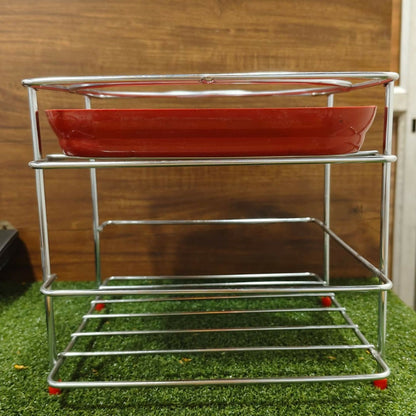 Raised stainless steel matka stand with drip tray