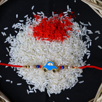 Blue Car Rakhi for Kids Playful Design for Raksha Bandhan (10pcs)