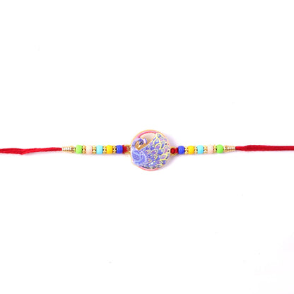 Peacock Rakhi Vibrant Multicolor Beads for Brother's Festive Looks (10pcs)