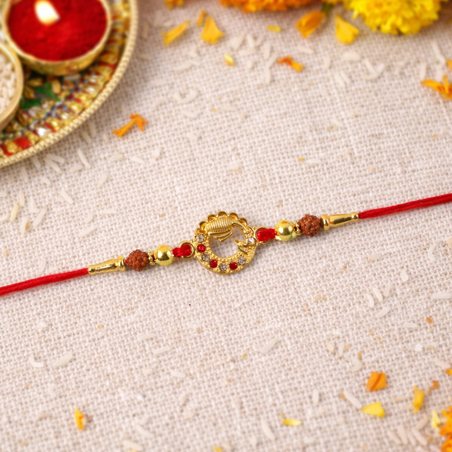 Beadwork Rakhi for Brothers Traditional Design for Raksha Bandhan (10pcs)