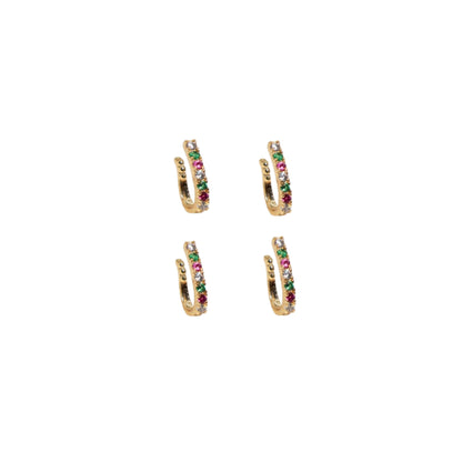 Clip-On Nose Ring Combo | Stud, Flower, & Hoop Nath Set Combo Pack of 4