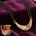 Mangalsutra with CZ Crescent Moon Pendant – Elegant Bridal Jewelry