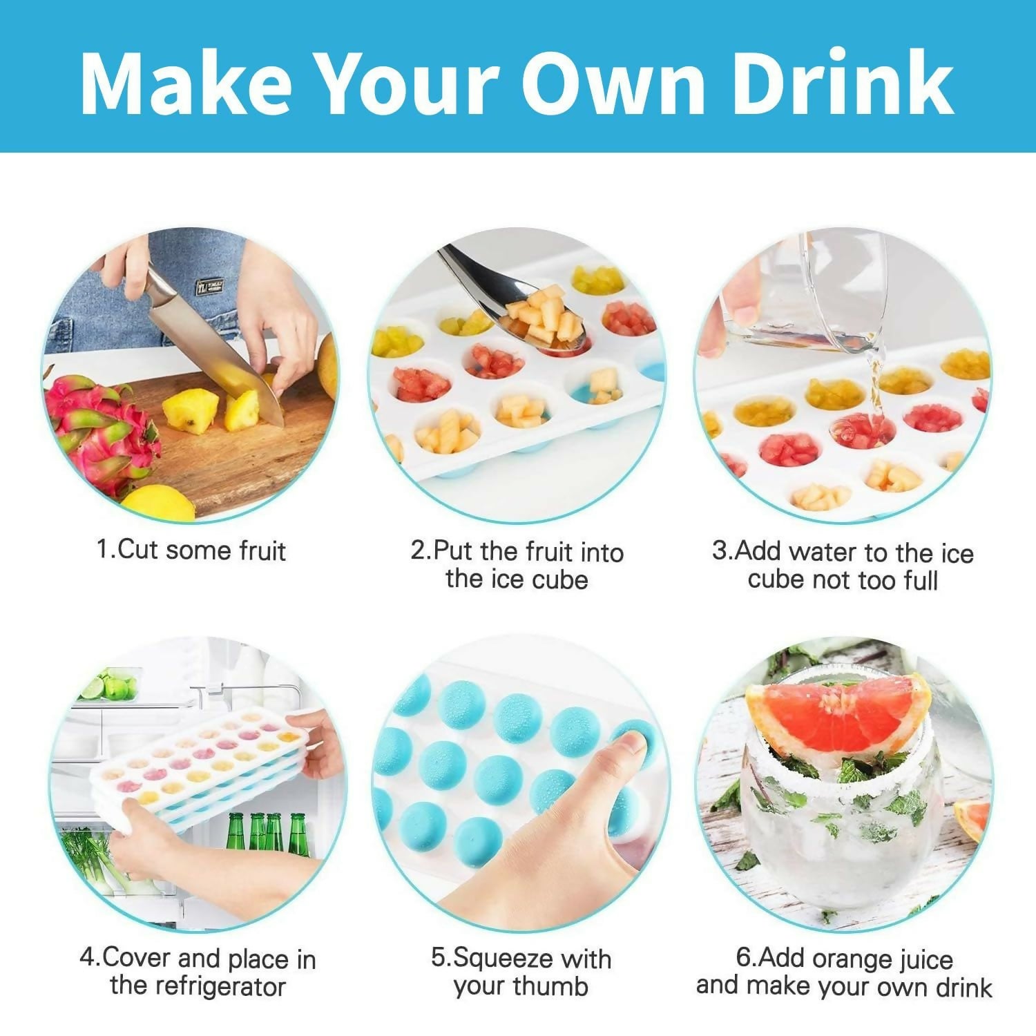 Pop it Ice tray with lid Pack of 2