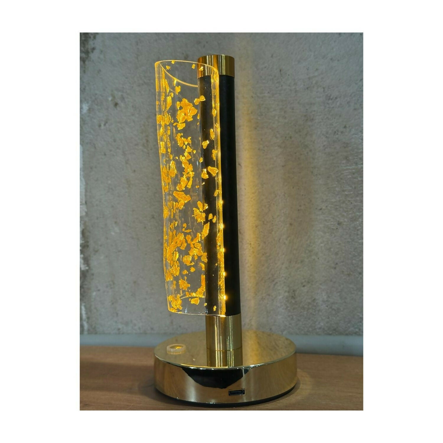 Premium Crystal Glow LED Touch Lamp for Home Décor | Golden Acrylic 3D Effect Night Lamp with Warm Ambient Light | Rechargeable Bedside Table Lamp for Bedroom, Living Room, Café & Gifting | Pack of 1