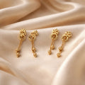 Gold-Toned Floral Earrings – Elegant & Versatile Jewelry Accessory