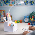 LED Study Desk Lamp – Adjustable Arm with Pen Stand Organizer