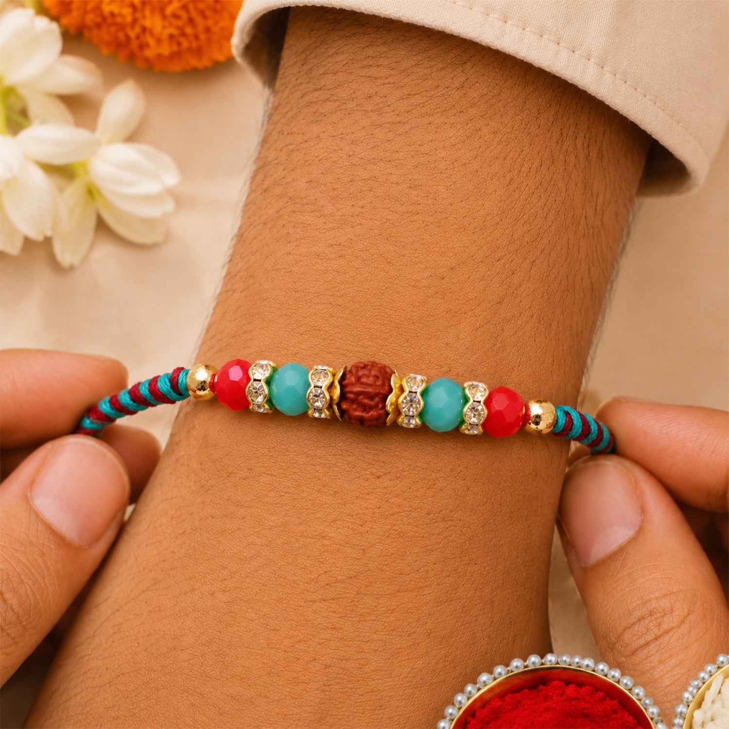 Multicolor Kids Charm Rakhi with Bright Beads and Cheerful Raksha Bandhan Beauty