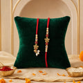 Classic Floral Motif Design Bhai Bhabhi Rakhi with Floral Rakhi and Tassel for Gift