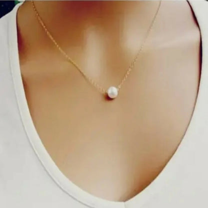 New korean Style Gold Plated Pearl Necklace Chain For Girl And Women