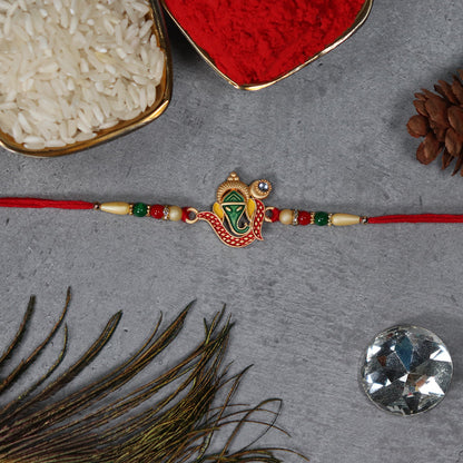 periapt Designer Rakhi Combo Gift For Brother | Coin | Roli & Chawal | Greeting Card