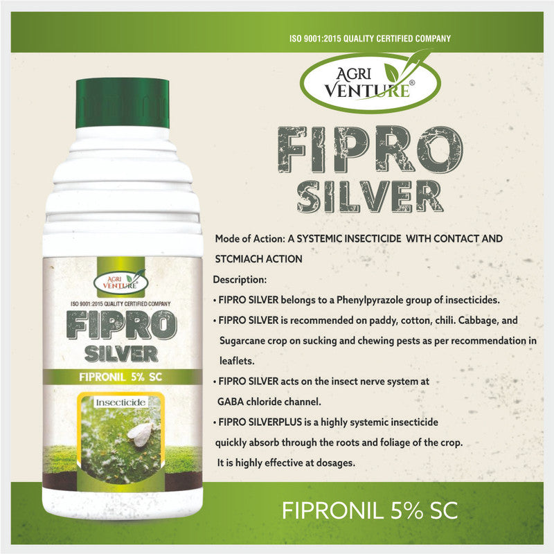 AgriVenture FIPRO SILVER ( Fipronil 5% SC ) Insecticide, Compatible with Insecticide and Fungicide
