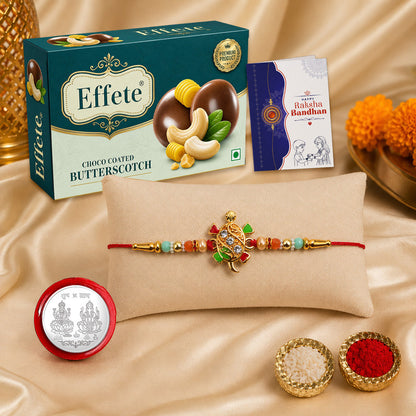 Designer Rakhi Combo with Chocolate Butterscotch(32gm) | Rakhi Brother/sister | Assorted