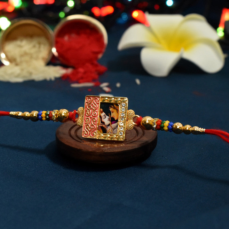periapt Designer Rakhi Combo Gift For Brother | Coin | Roli & Chawal | Greeting Card