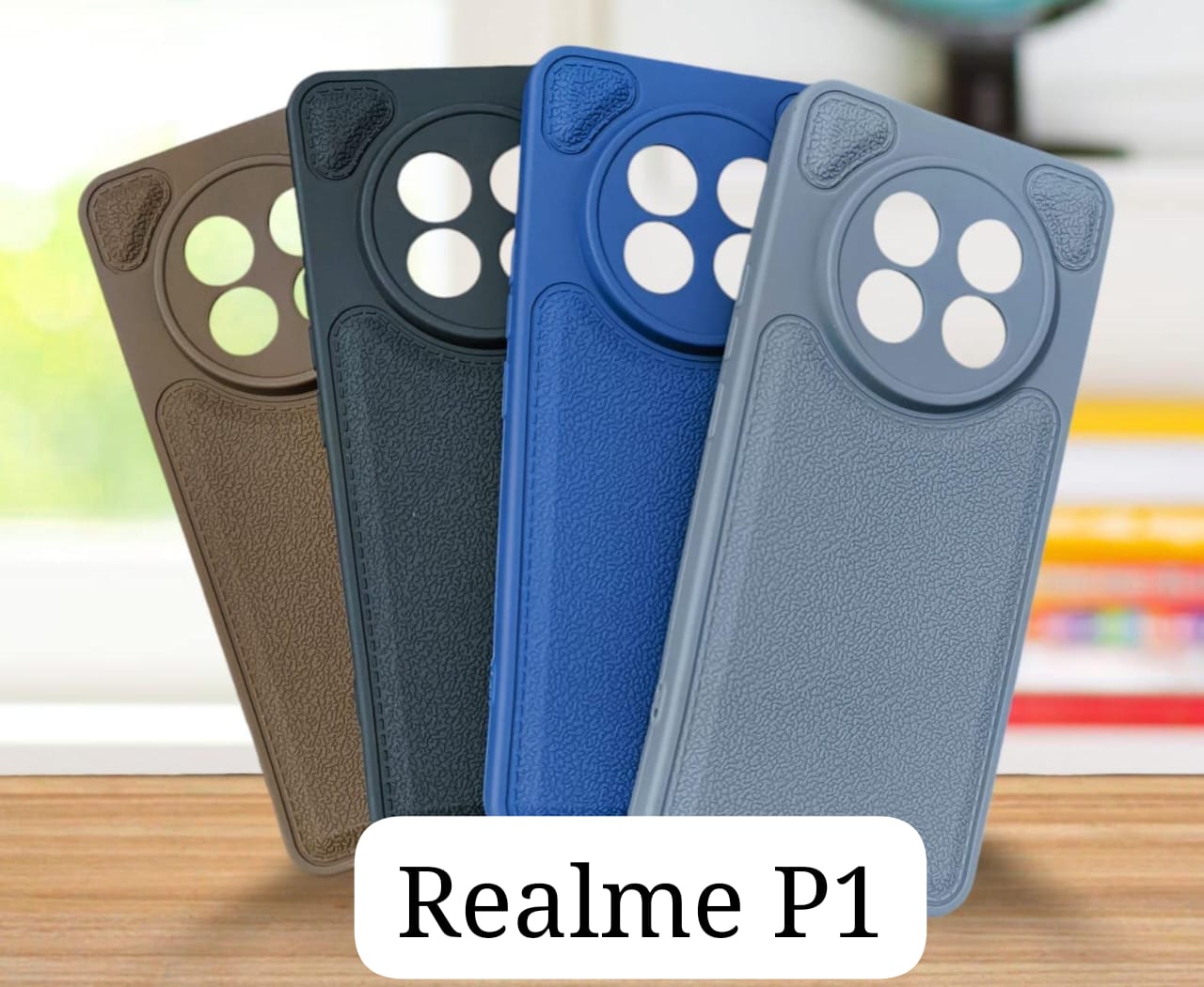 Realme के लिए स्टिच लेदर हार्ड केस