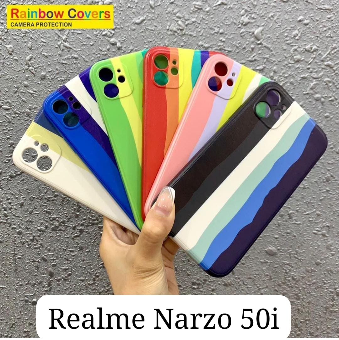 Realme के लिए रेनबो सॉफ्ट प्रिंट केस