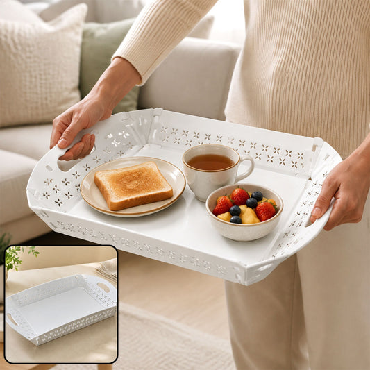 Foldable Serving Tray – Portable Plastic Design | CookAura