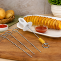 Potato Spiral Cutter – Manual Vegetable Slicer (4 Spits) | Quickslice