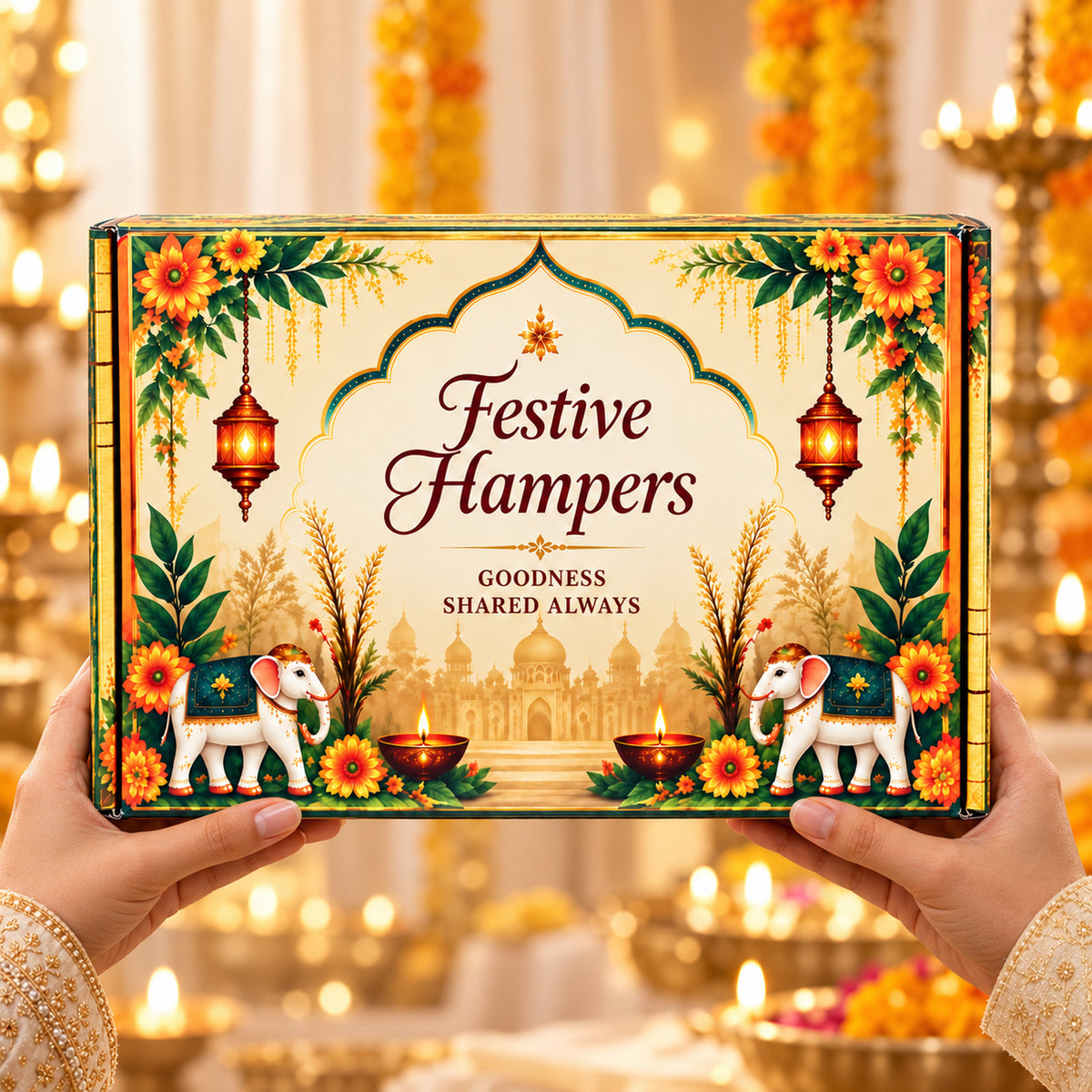 Floral Print Hamper Box