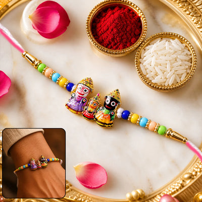 Jagannath Rakhi – Sacred Balabhadra Subhadra Trio for Brother