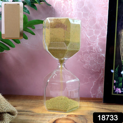 Faceted Glass Hourglass Sand Timer - (1 Pc / 4 Minutes Approx Time)