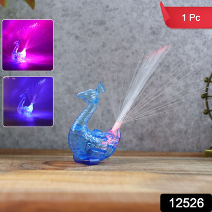 LED Fiber-Optic Peacock Decorative Night Light (1 Pc)
