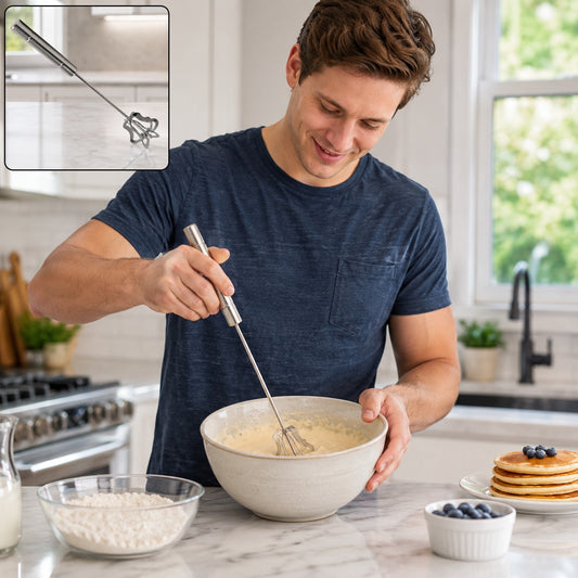 Stainless Steel Handy Churner – Manual Whisk for Lassi & Eggs