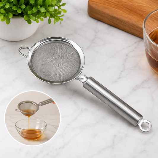 Stainless Steel Mesh Strainer – Fine Mesh & Heat-Resistant Handle