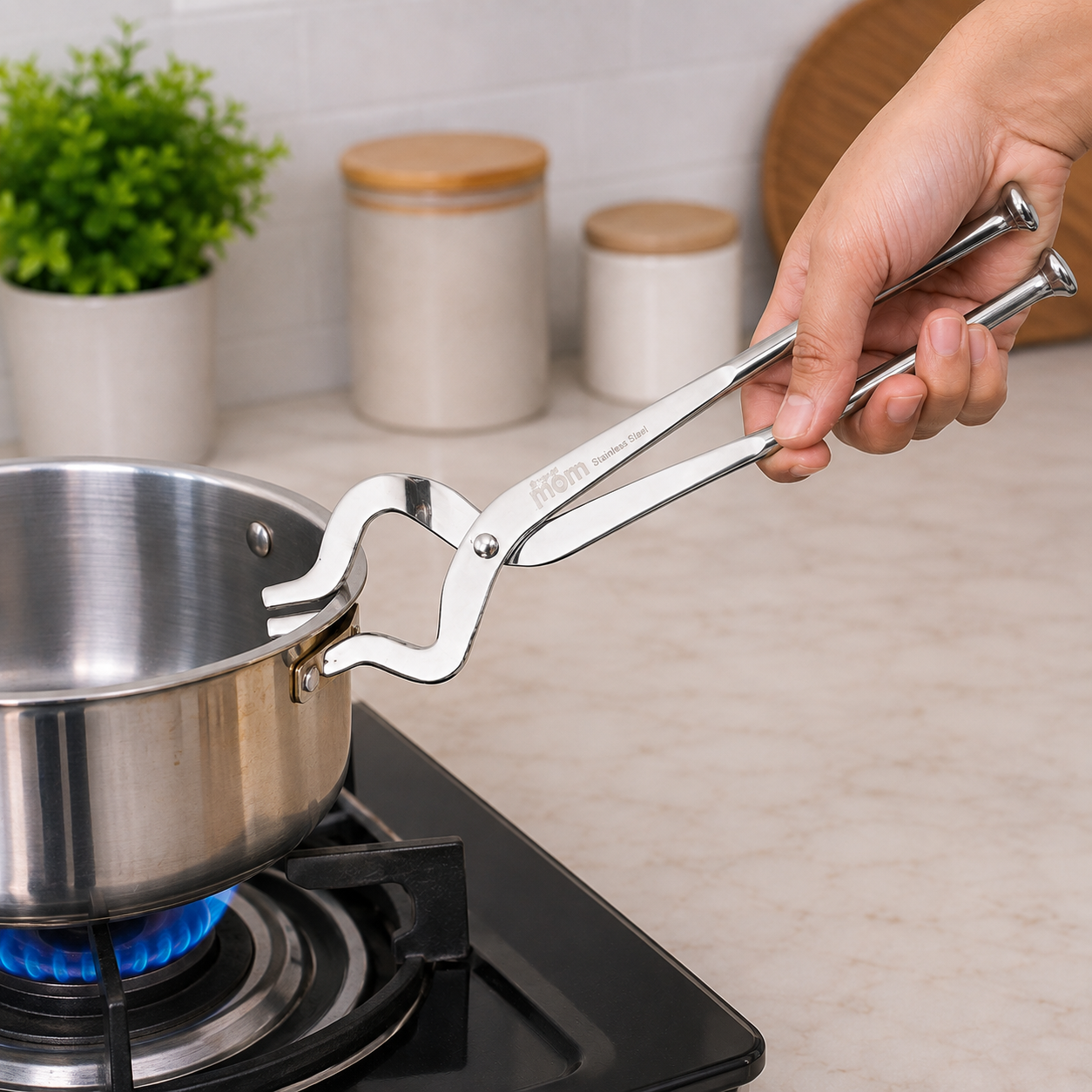 Stainless Steel Full Round Kitchen Pincer – Heavy Duty Grip