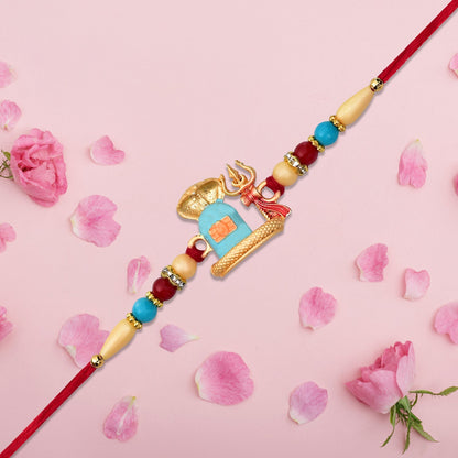 Ganesha Rakhi Beads and Stone Work for Raksha Bandhan (5pcs)