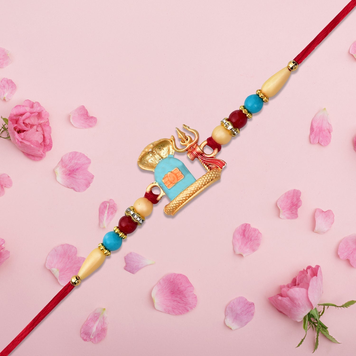 Ganesha Rakhi Beads and Stone Work for Raksha Bandhan (10pcs)