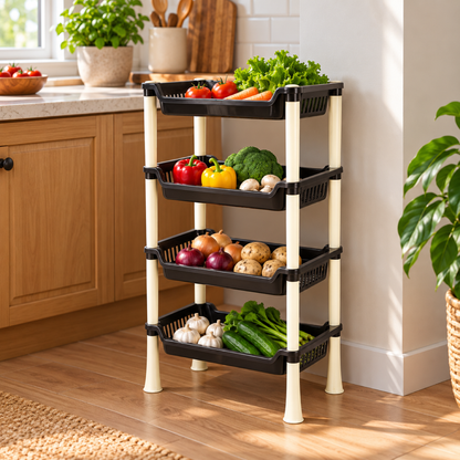 Plastic Storage Rack – 4-Layer Multi-Purpose Organizer — 10670_apex_4layer_small_stunner_rack showcase image