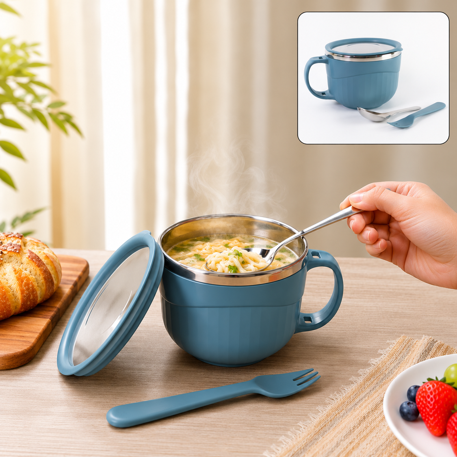 Insulated Soup & Noodle Bowl 700ML – Keep Meals Hot On-The-Go