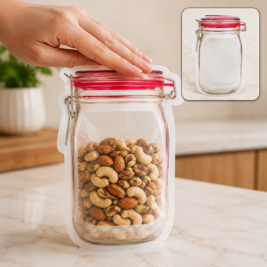 Airtight Food Storage Bag – Reusable Zipper Pouch 500ml | Organivo