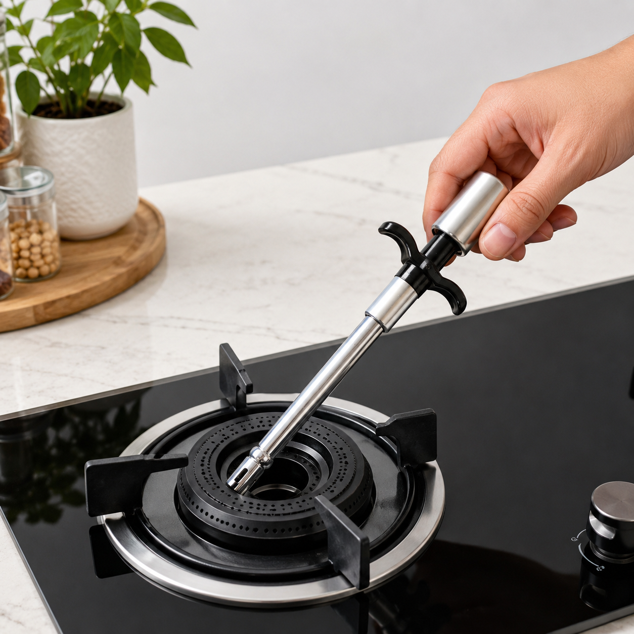 Gas Stove Lighter – Safe Spark with Long Stainless Steel Shaft