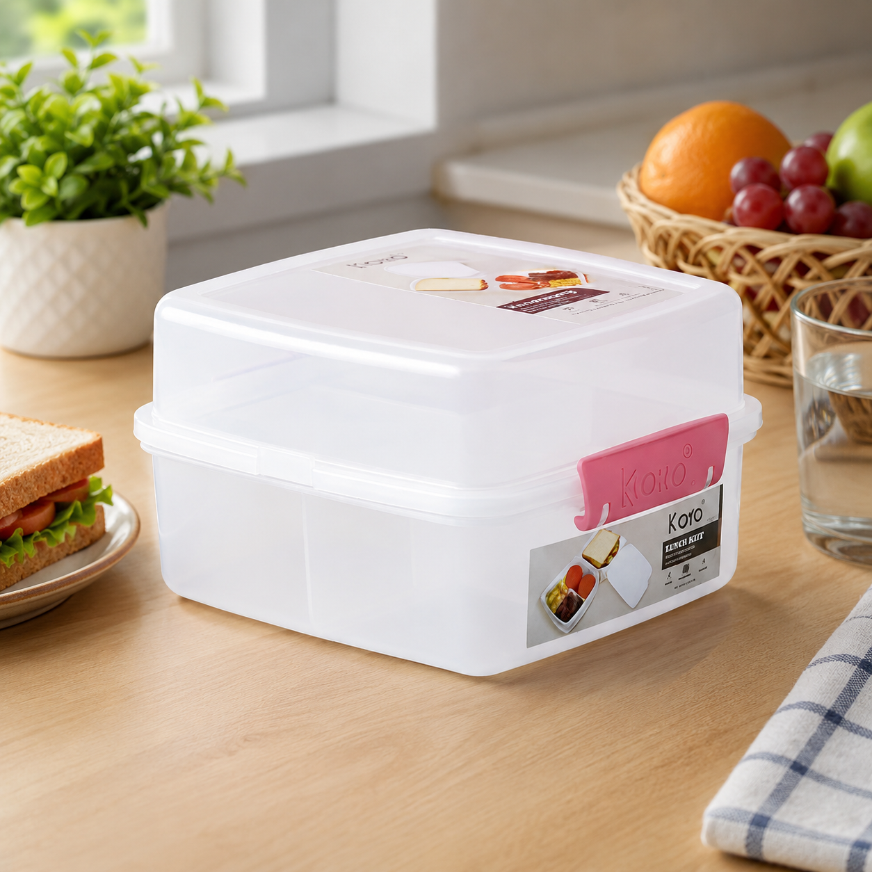 Airtight Multi-Compartment Lunch Box – 1400 ML Capacity