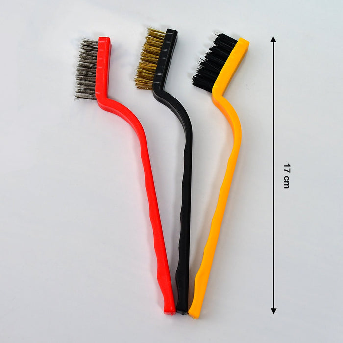 Set Of 3 Wire Brushes, Small Wire Brushes For Cleaning Rust, Dirt, Paint  Smear And Hard To Reach Areas With Deep Cleaning.