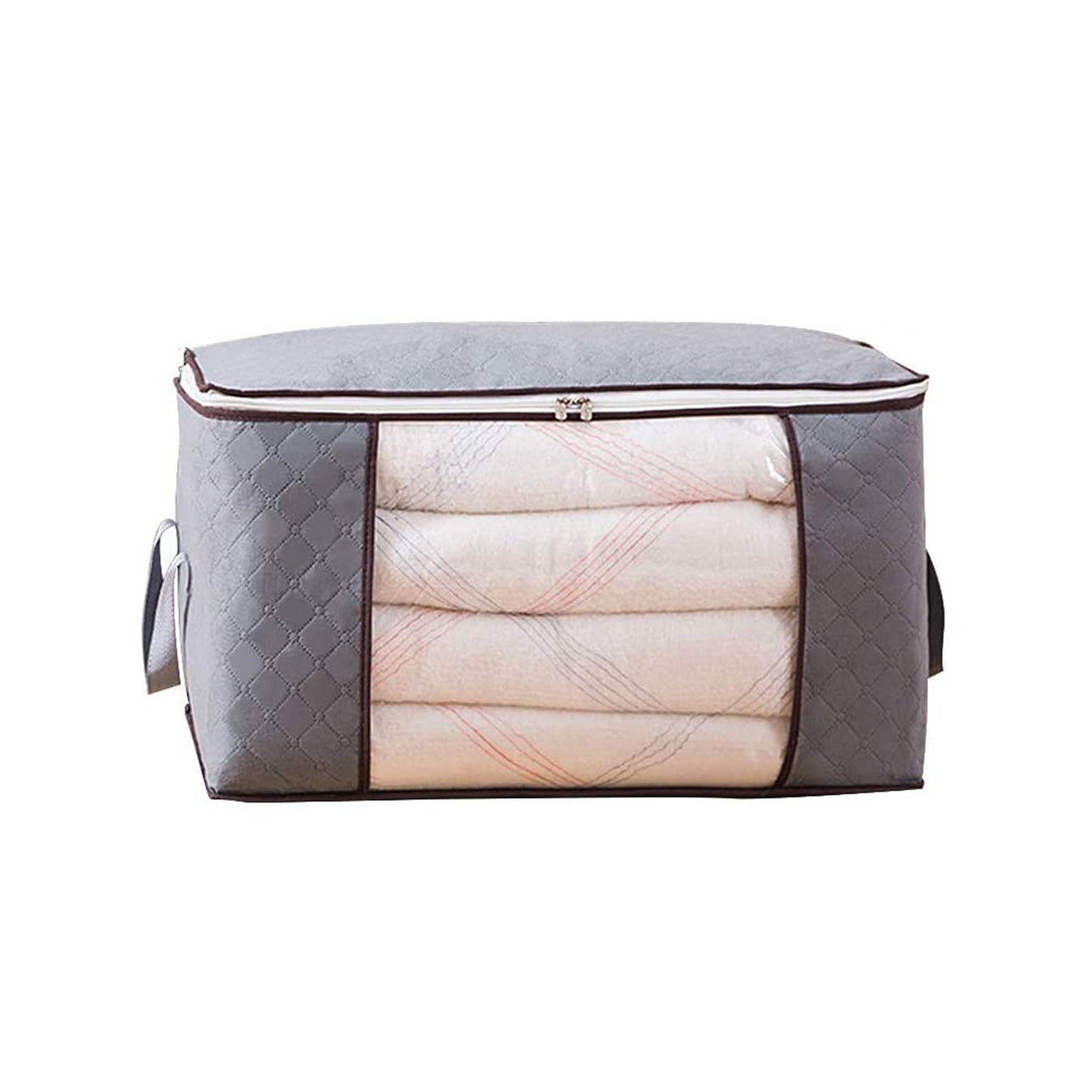 Travel Storage Bag for Clothes & Essentials | Multipurpose Clothes Organizer with Zipper, Lightweight Foldable Travel Organizer Bag for Luggage, Toiletries, Accessories, Home & Travel, Grey (Size: 35x25x10*cm) - Grey - Image 3
