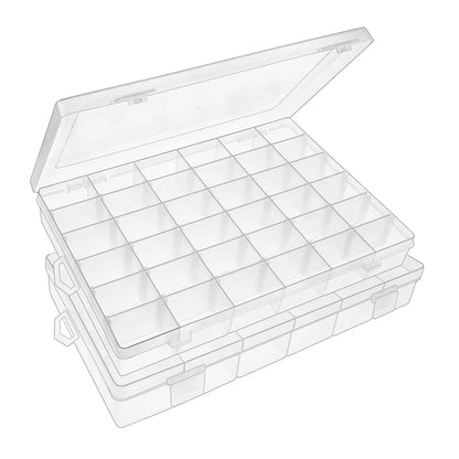 Adjustable jewelry storage box with clear design