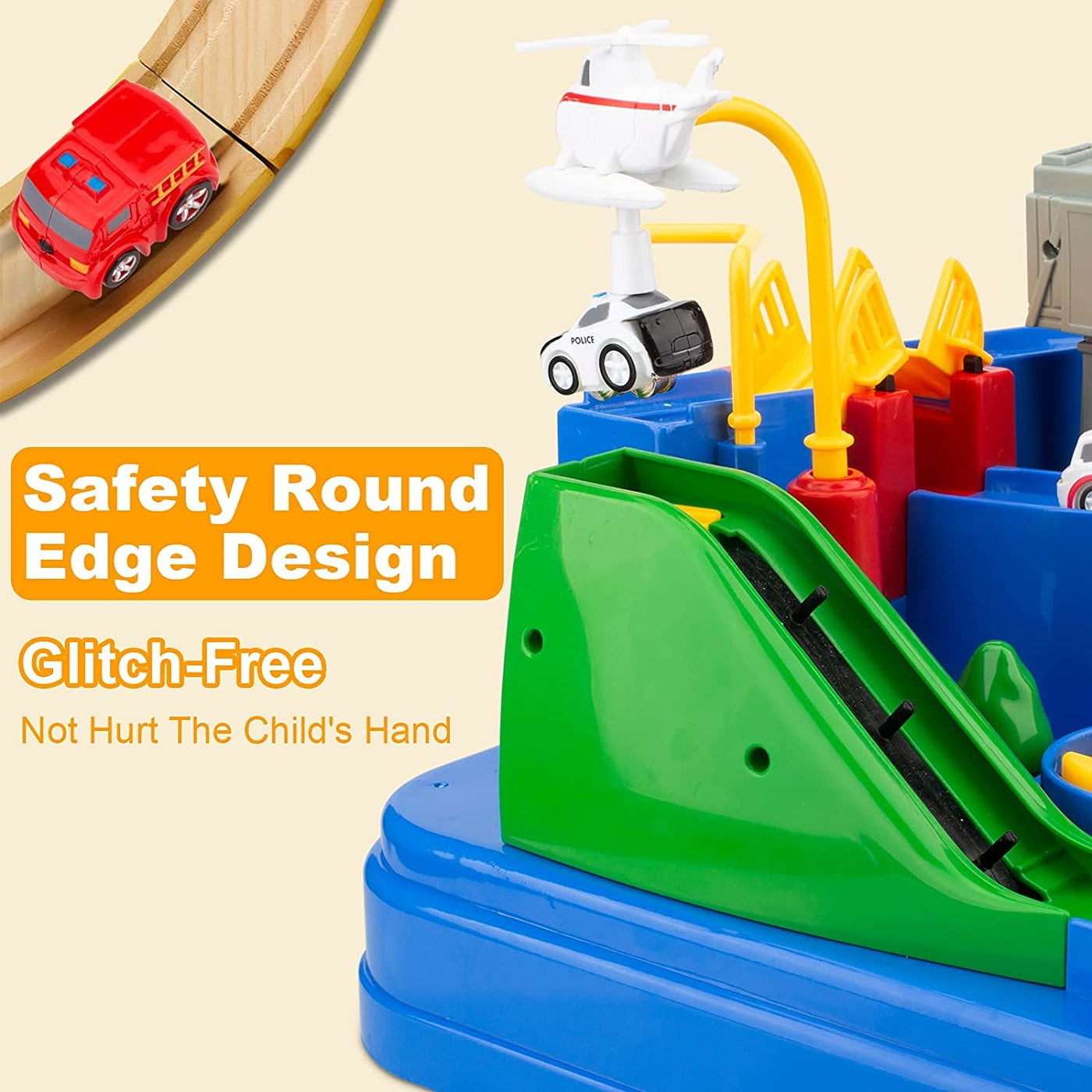 Car Adventure Toys, City Rescue Preschool Toy, Race Tracks for Boys, P