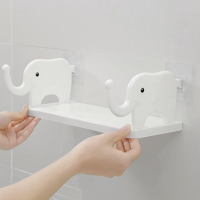 MULTIFUNCTIONAL ELEPHANT SHAPED STORAGE SHELF, NO PUNCHING WALL MOUNTE ...