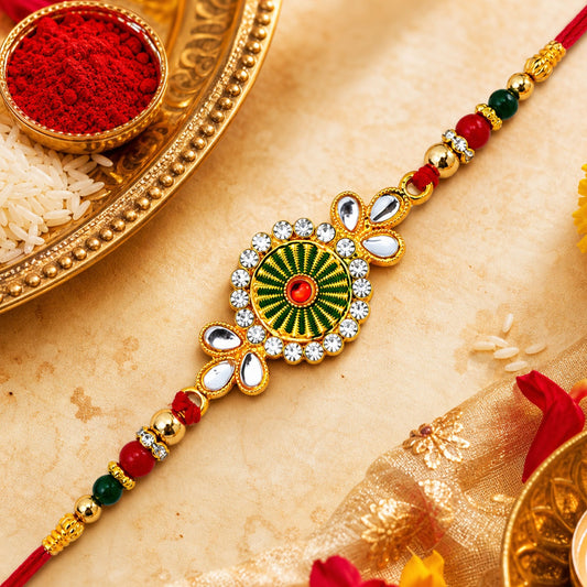 Traditional Floral Design Rakhi for Brother on Rakshabandhan