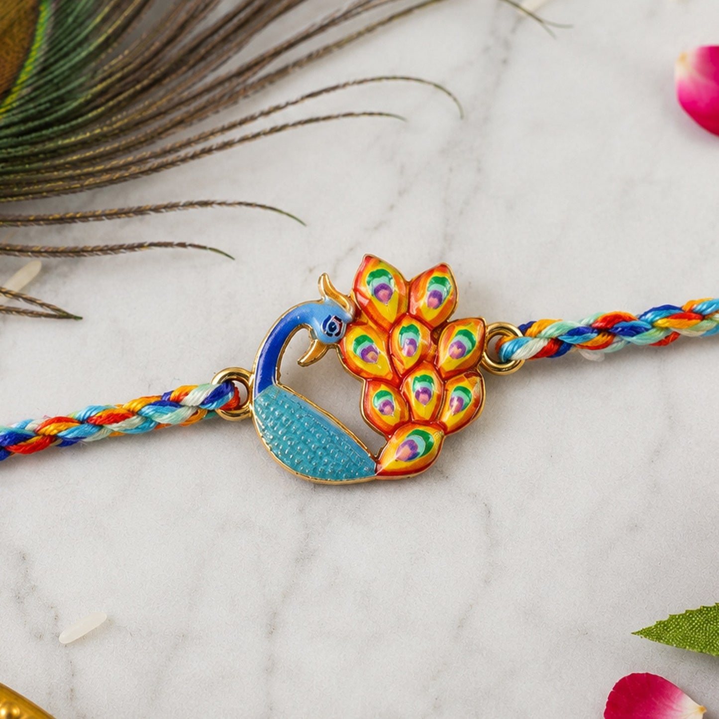 Peacock Rakhi – Colorful & Lightweight for Brothers' Festivity