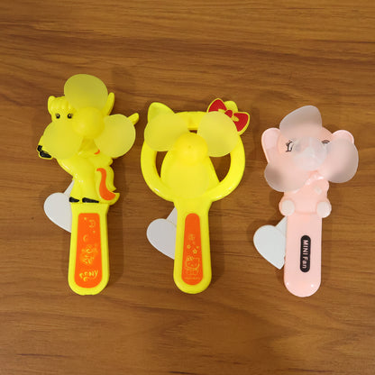 Hand Press Mini Portable Cartoon Fan Toy (1 PC, Mix Color & Design)