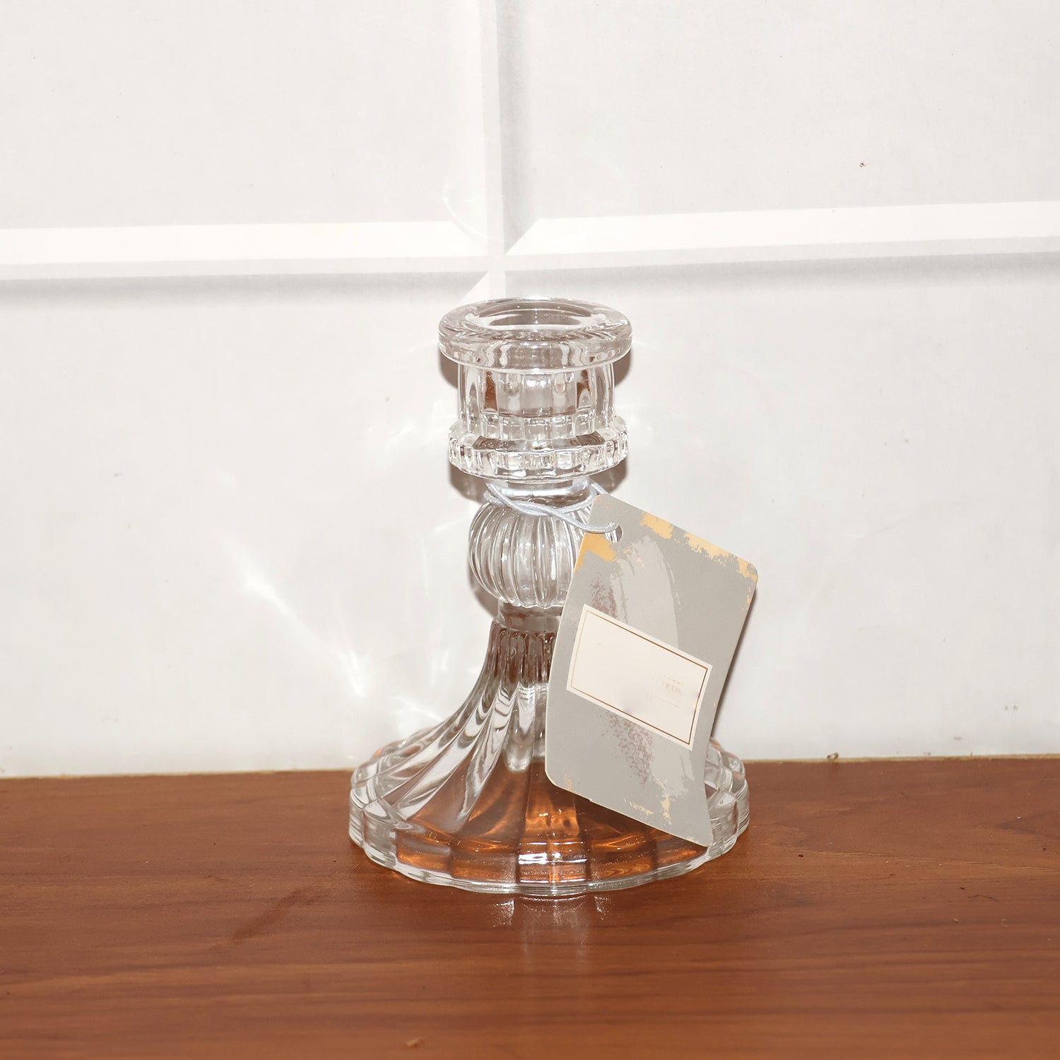 Elegant Crystal Glass Candle Holder Stand (1 Pc)