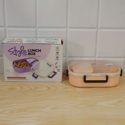 Leak-Proof Lunch Box – 2 Compartments with Spoon